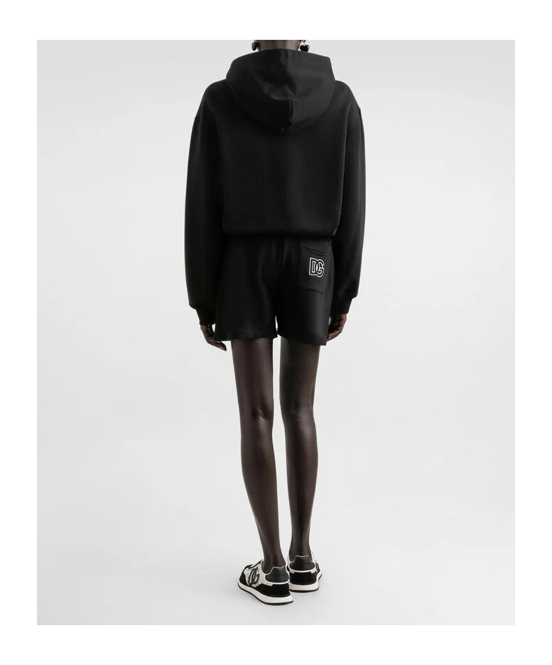 Dolce & Gabbana Hooded Knitwear Ribbed Finish In Black