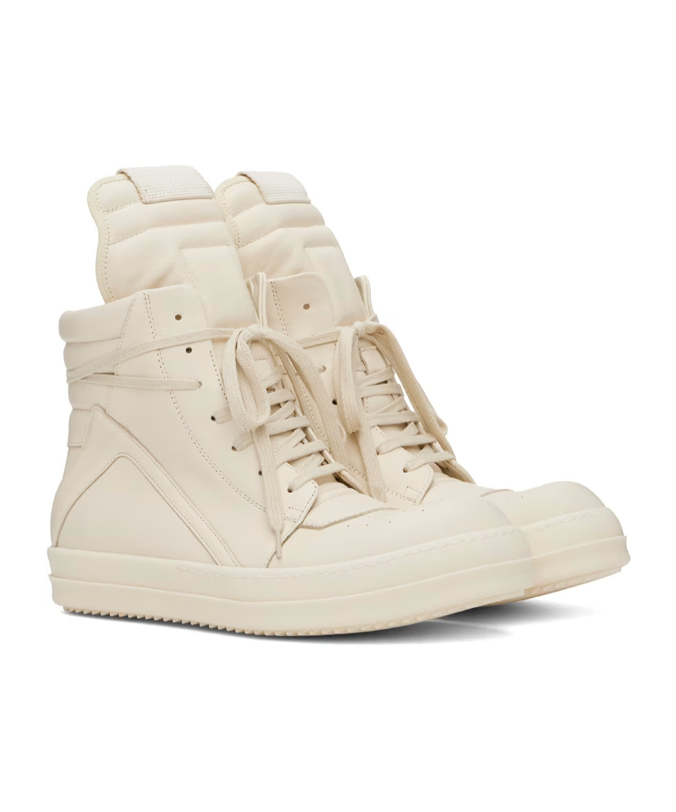【関税＆送料込み】Rick Owens Geo Geth Leather High-Top Sne Rick Owens Geobasket high-top Leather Sneakers | Black