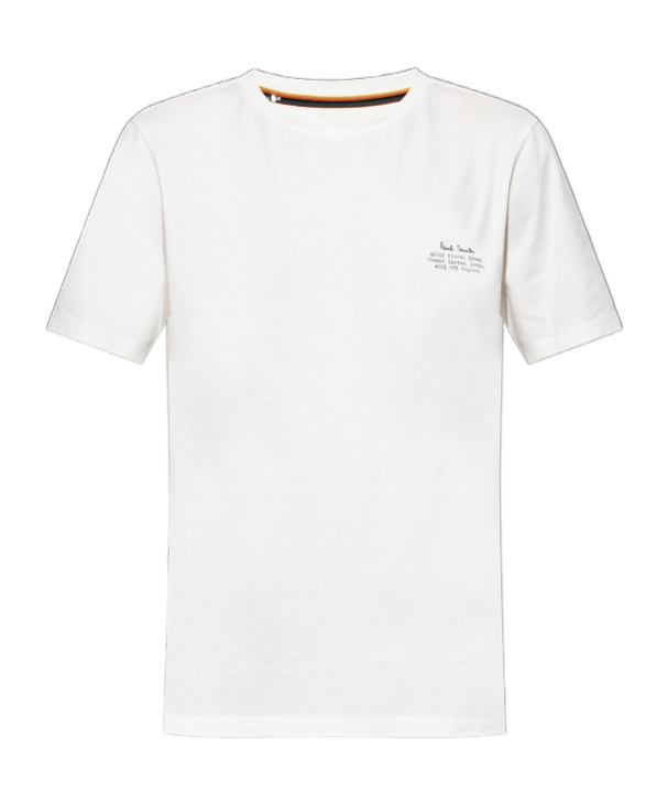 Paul Smith Text-embroidered Crew-neck T-shirt In White