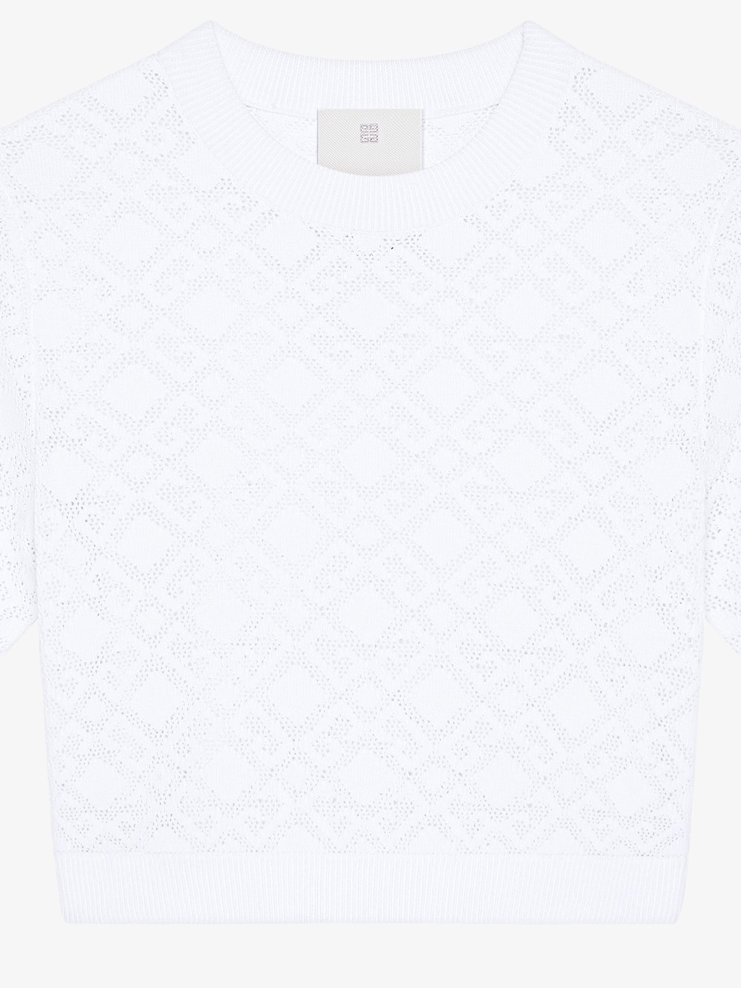 Givenchy Cropped Sweater In Monogram 72 Jacquard In White