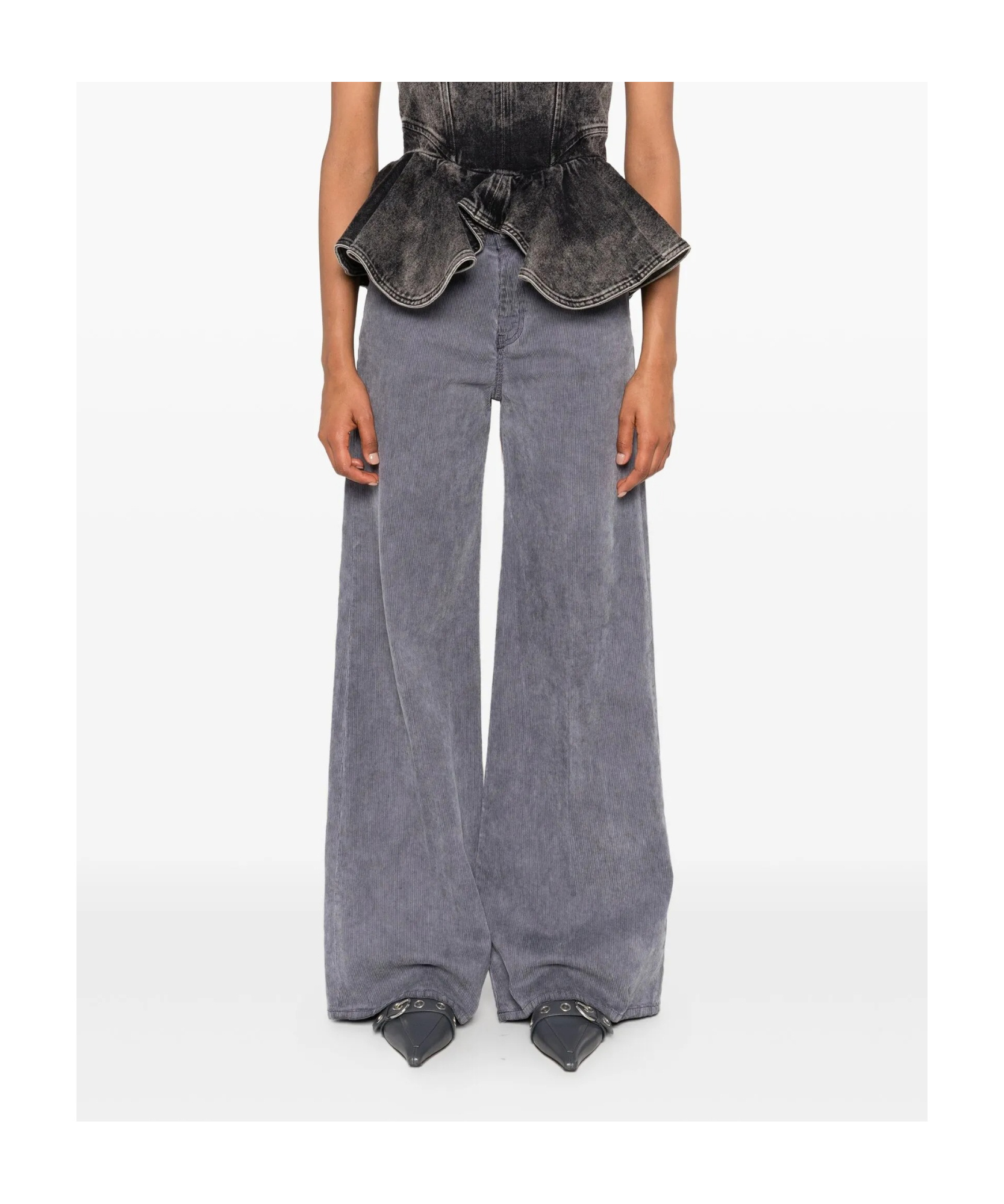 Diesel 1978 D-akemi 068sd Flare-leg Jeans In Gray