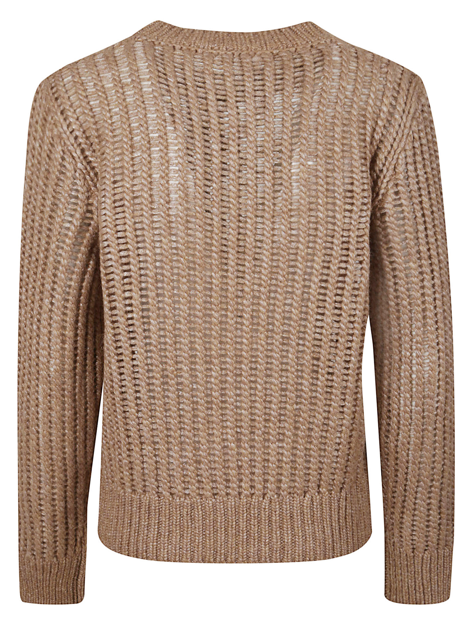 Peserico Knitted Sweater In Brown