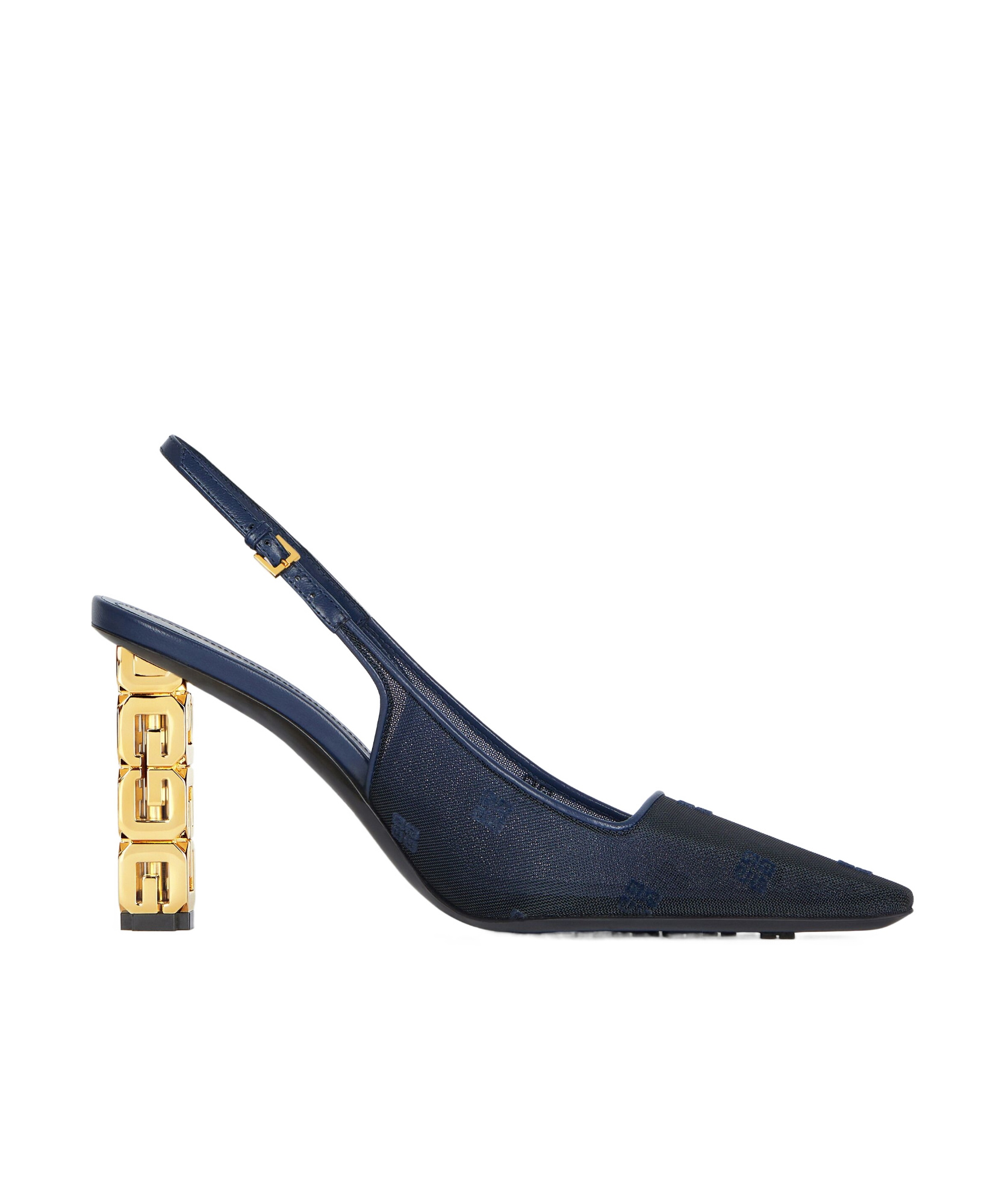 Givenchy G Cube Slingbacks In 4g Mesh In Navy