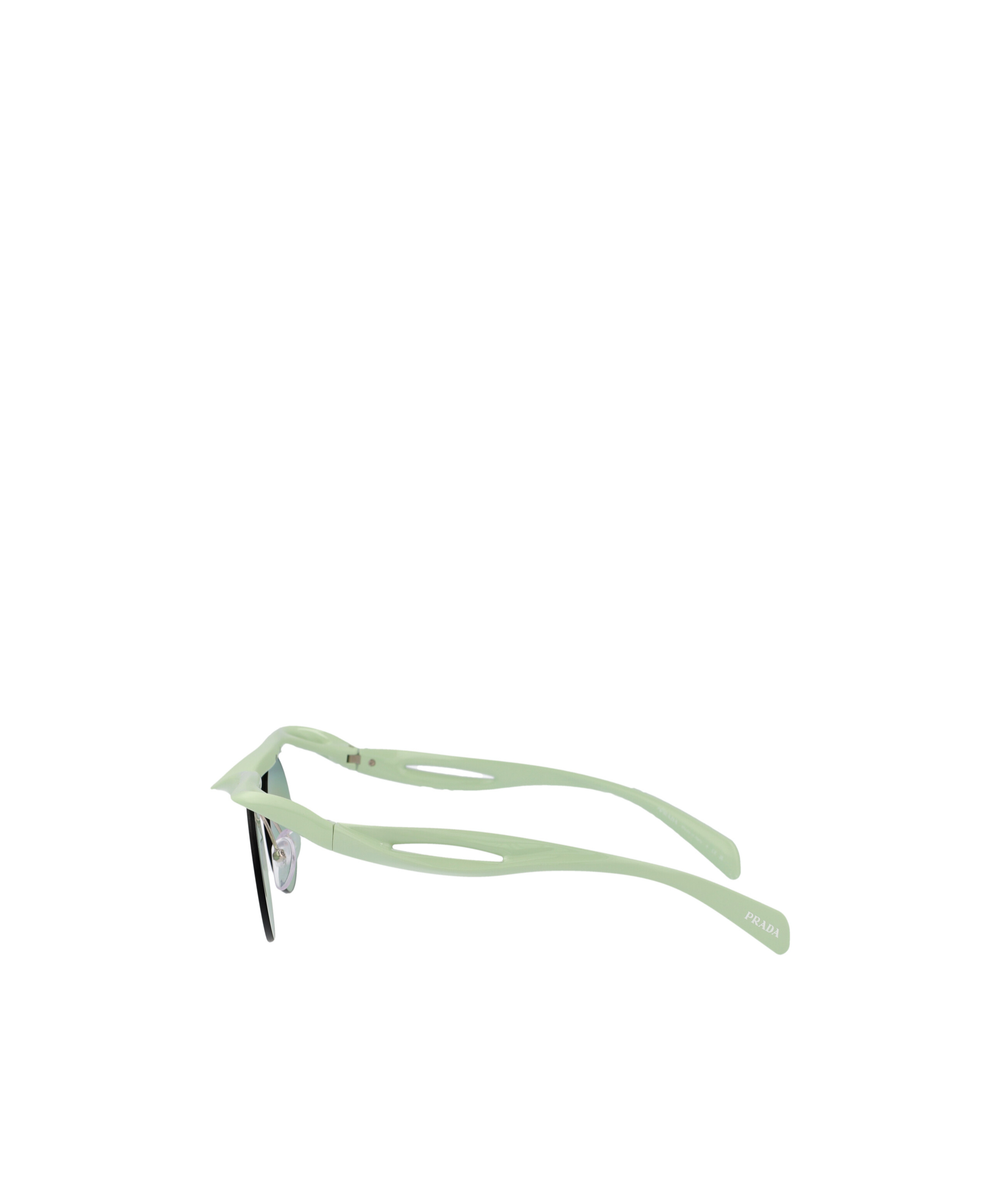 Shop Prada Round-frame Sunglasses In Green