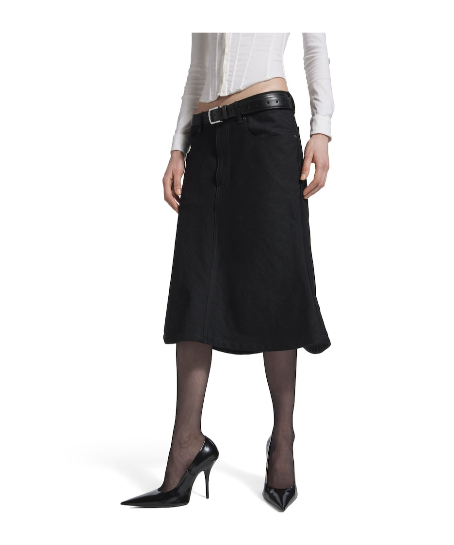 Balenciaga Women's Godet Midi Skirt In Black In Black