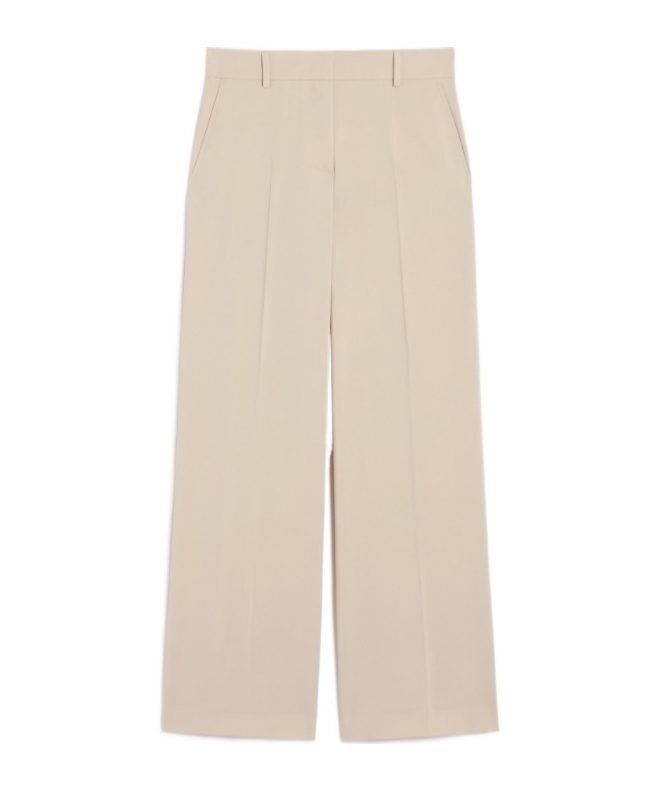 Weekend Max Mara Wool Palazzo Trousers In Neutral