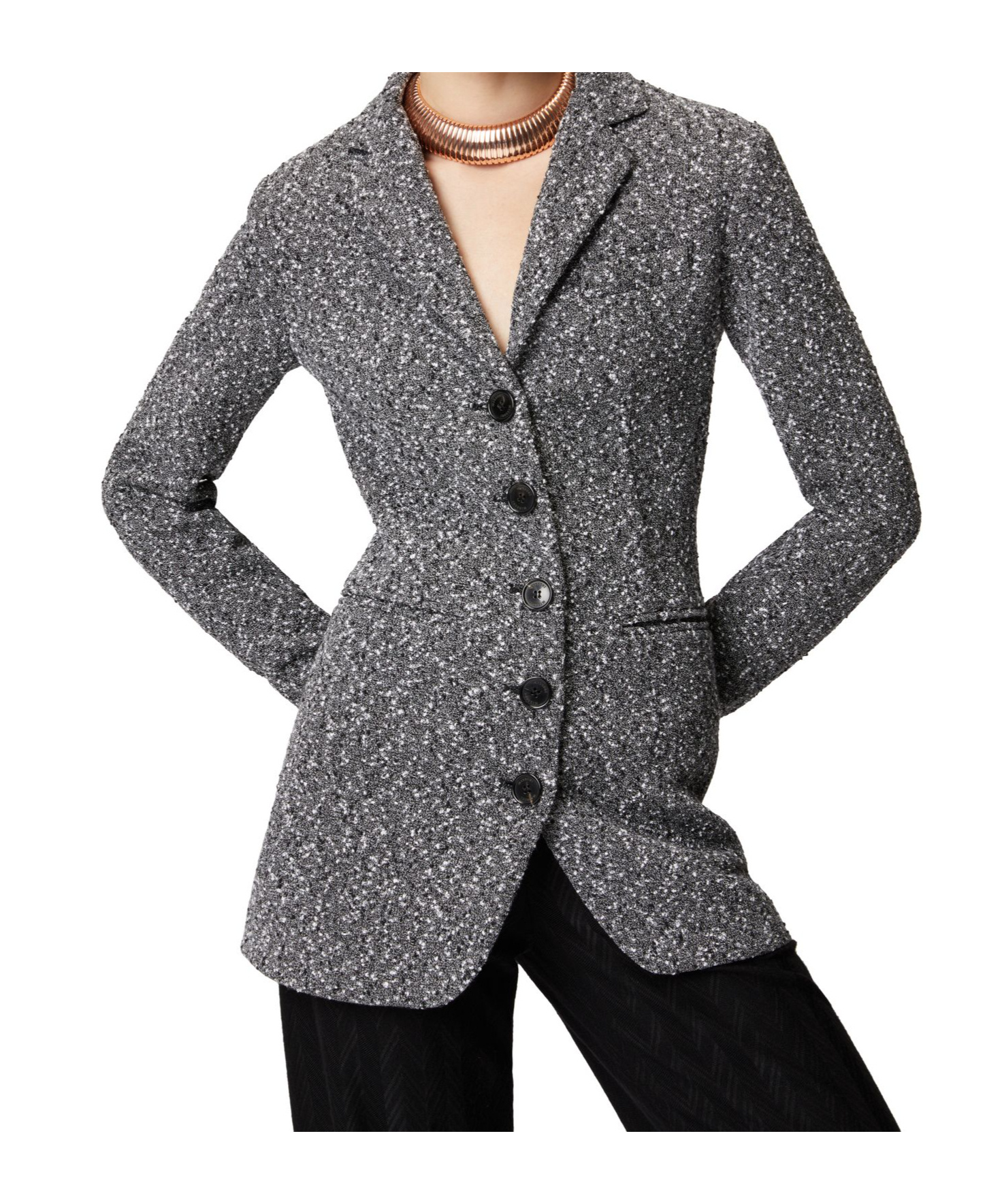 Missoni Long-sleeved Suit Jacket In Black