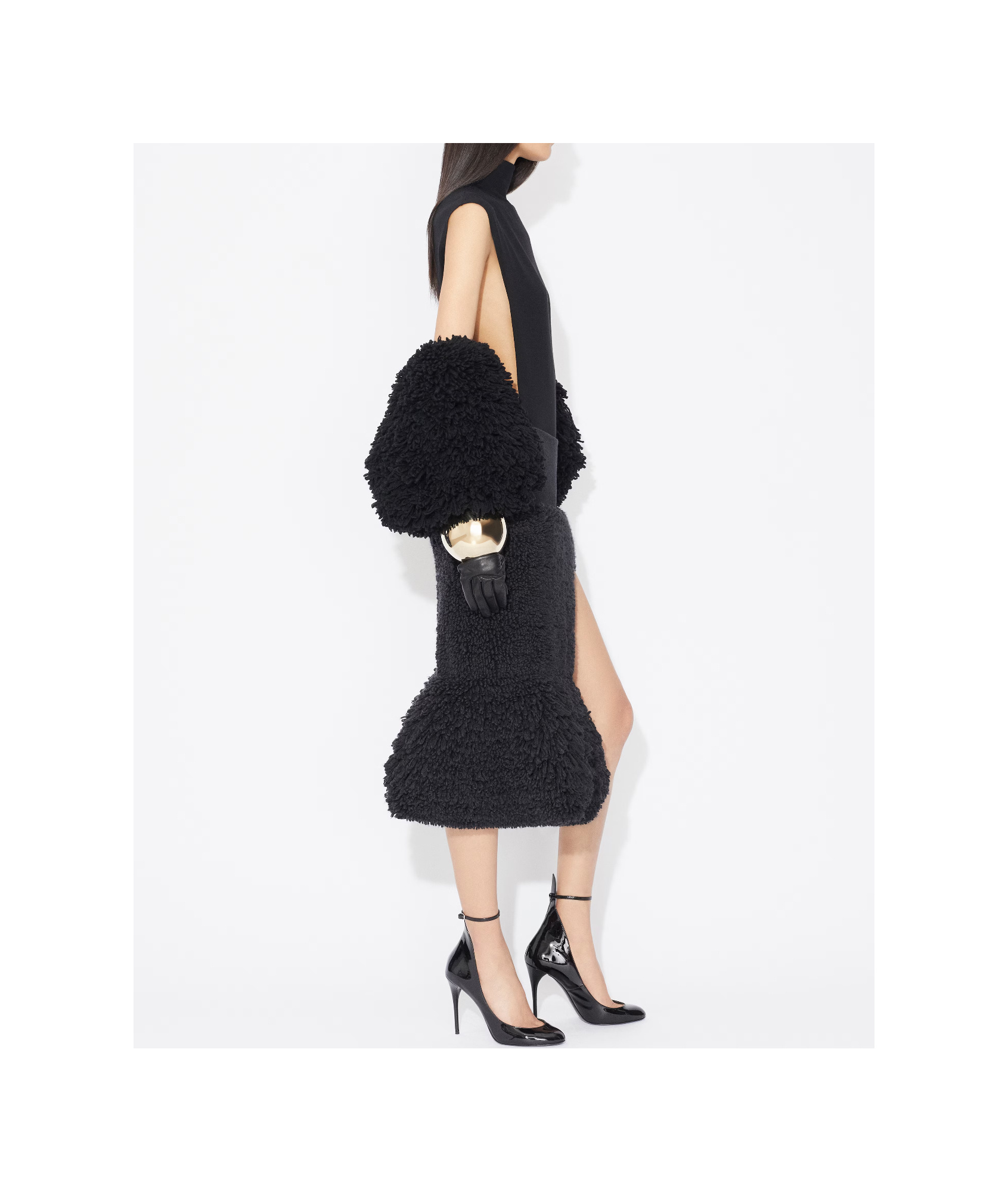 Shop Alaïa High-neck Wool Jumpsuit In Black