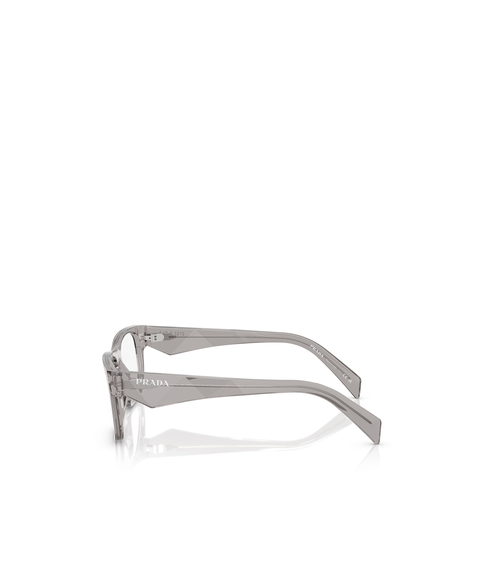 Prada 57mm Rectangular Optical Glasses In Gray