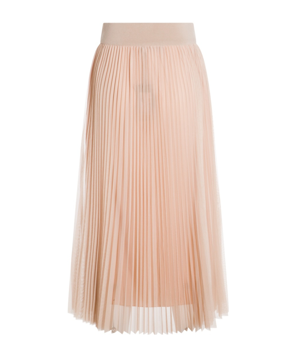 Fabiana Filippi Pleated Tulle A-line Midi Skirt In Neutral