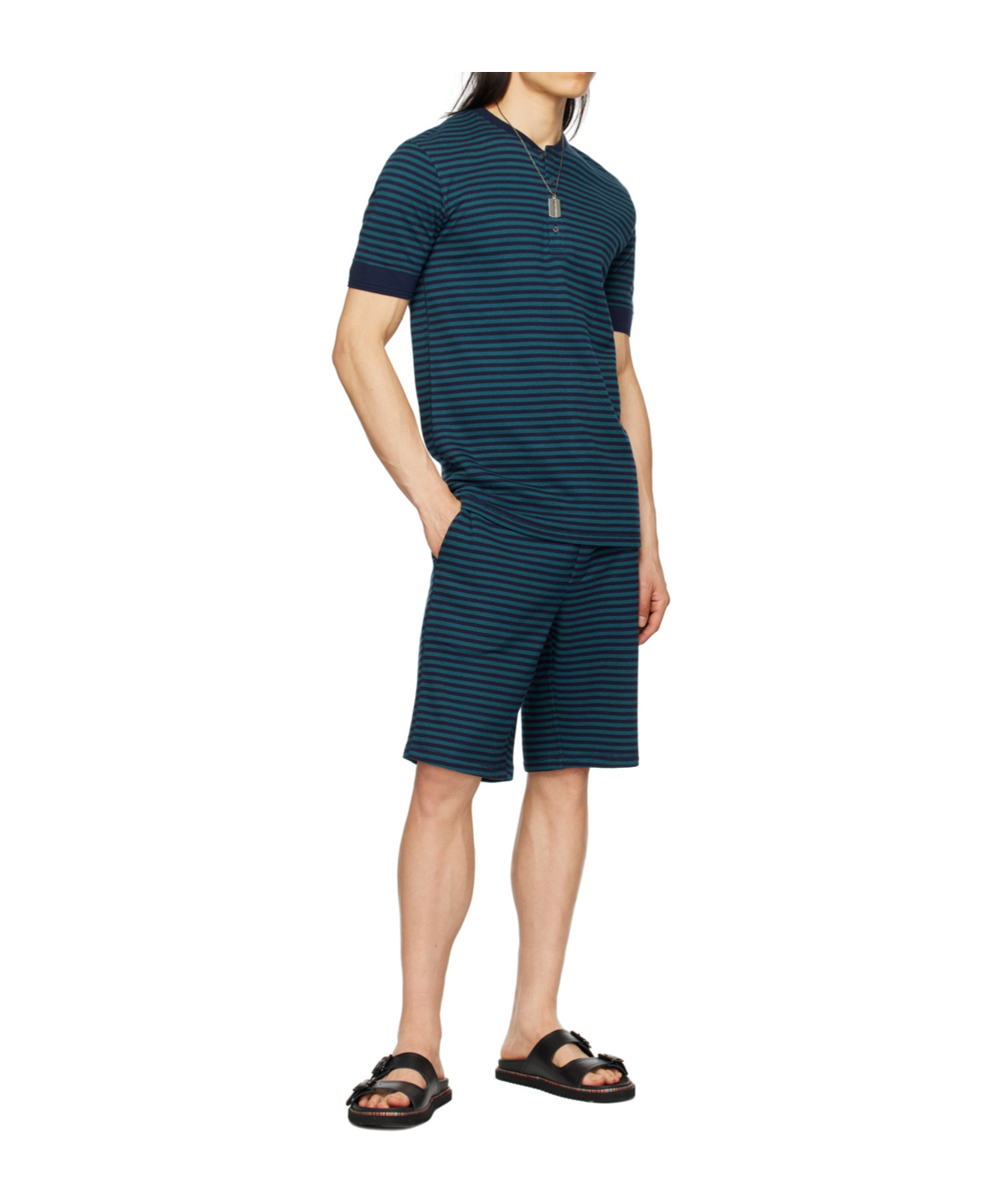 Shop Paul Smith Stripe-pattern Short-sleeve T-shirt In Blue