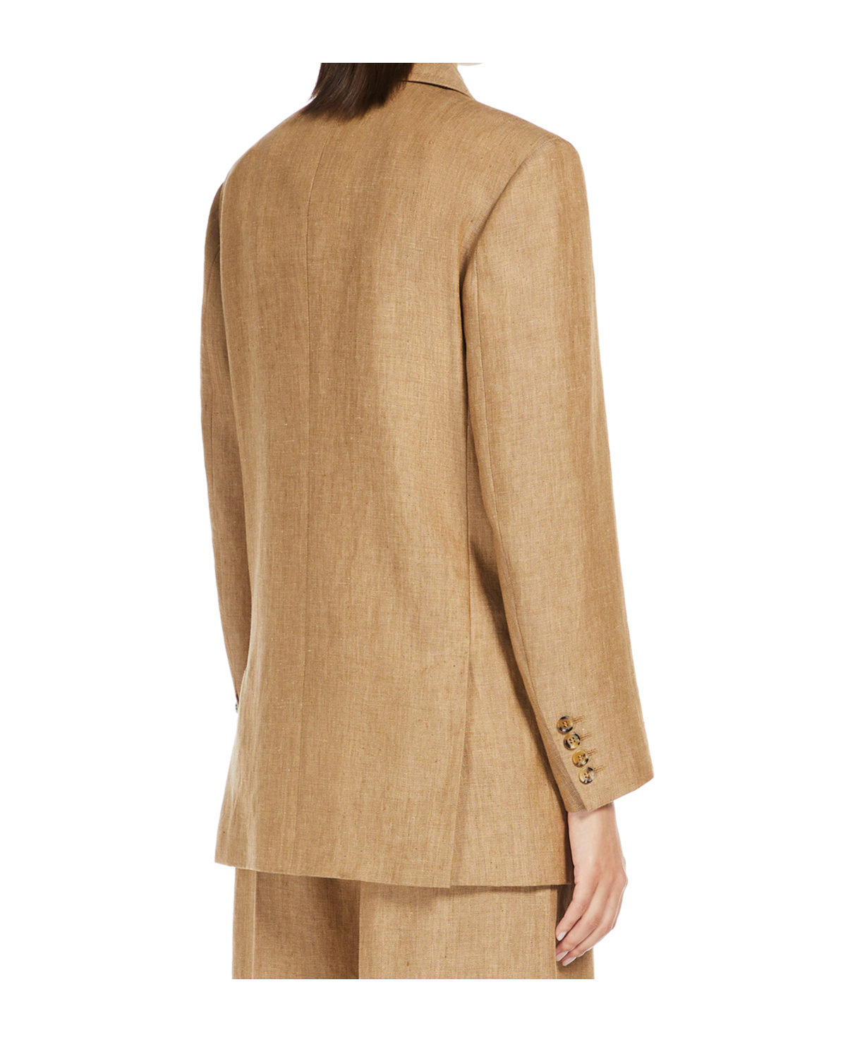 Max Mara Double-breasted Wool Blazer Clothing In Nude