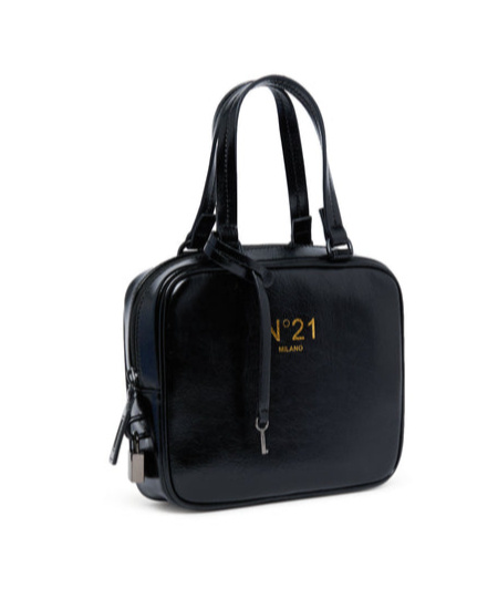 Shop N°21 Logo Print Shoulder Bag In Black