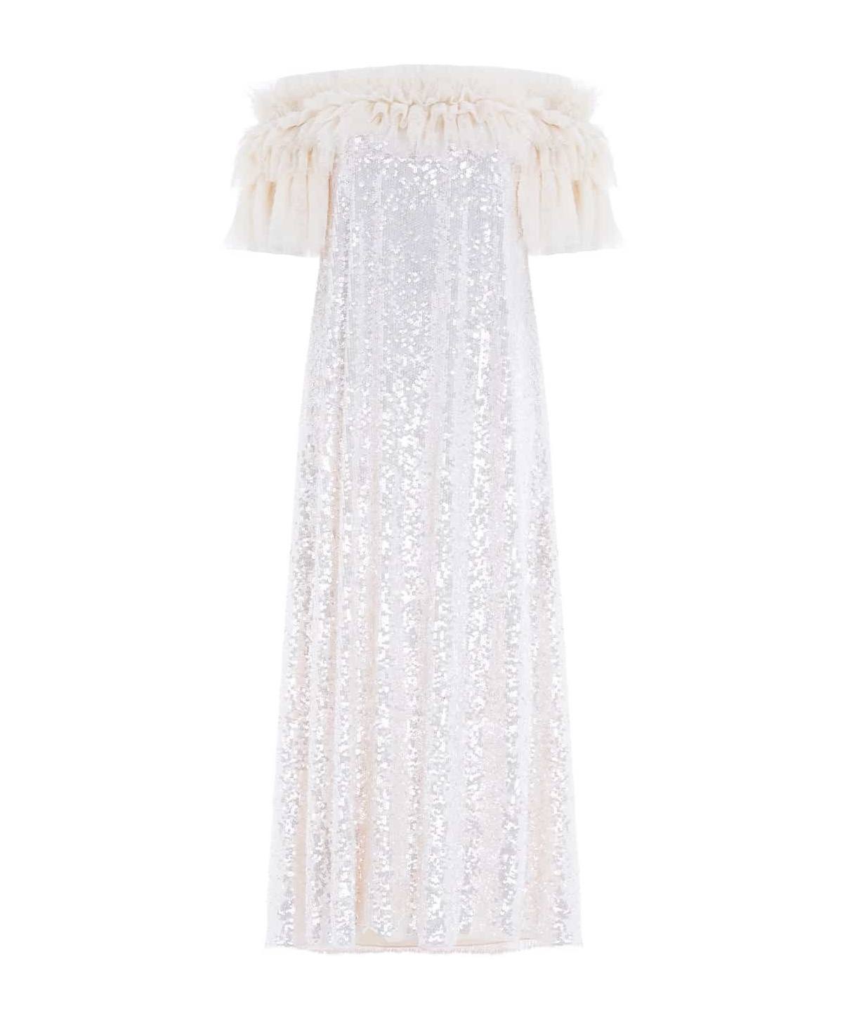 Needle & Thread Off-shoulder Ruffle Dress In White