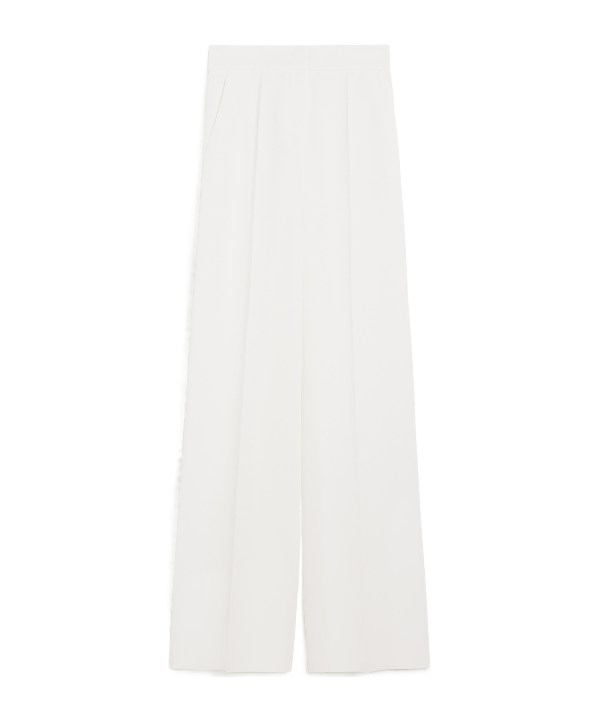 Shop Max Mara Straight Cady Trousers In White