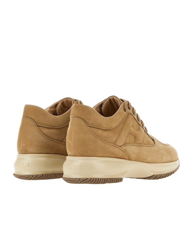 Hogan Interactive Lace-up Leather Sneakers In Brown