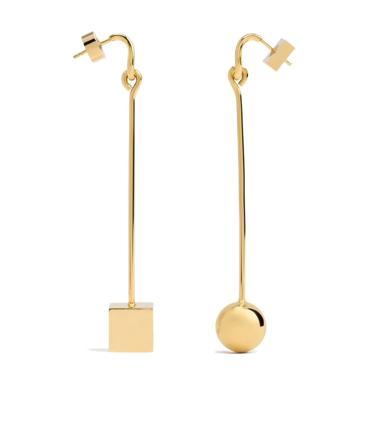 JACQUEMUS JACQUEMUS ASYMMETRIC DANGLE EARRINGS 