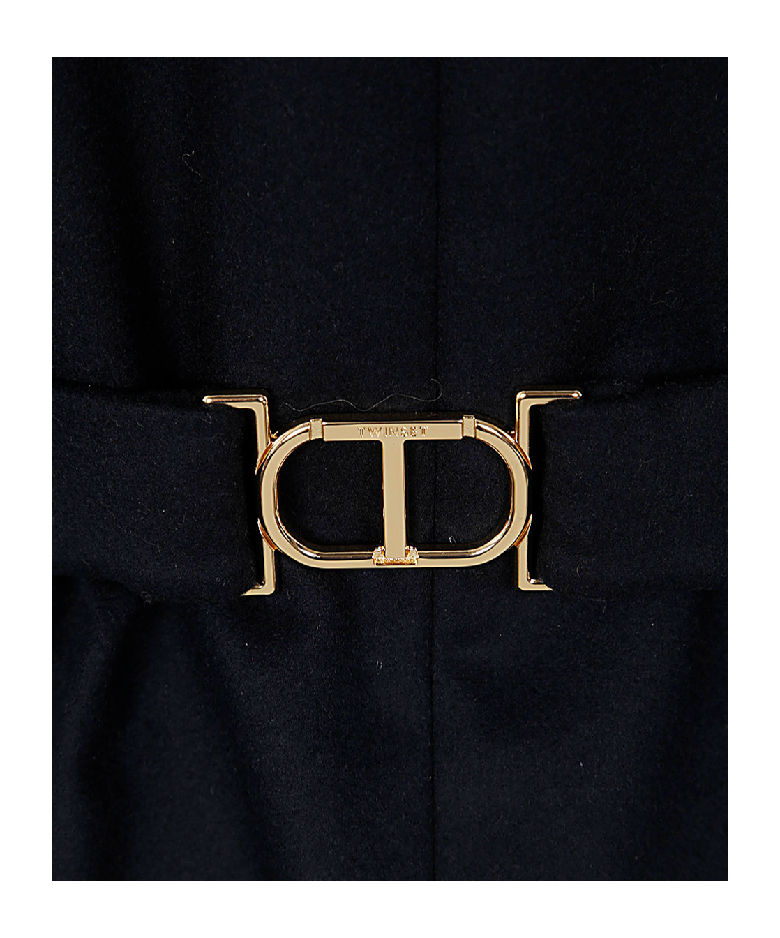 Shop Twinset Logo-plaque Coat In Black