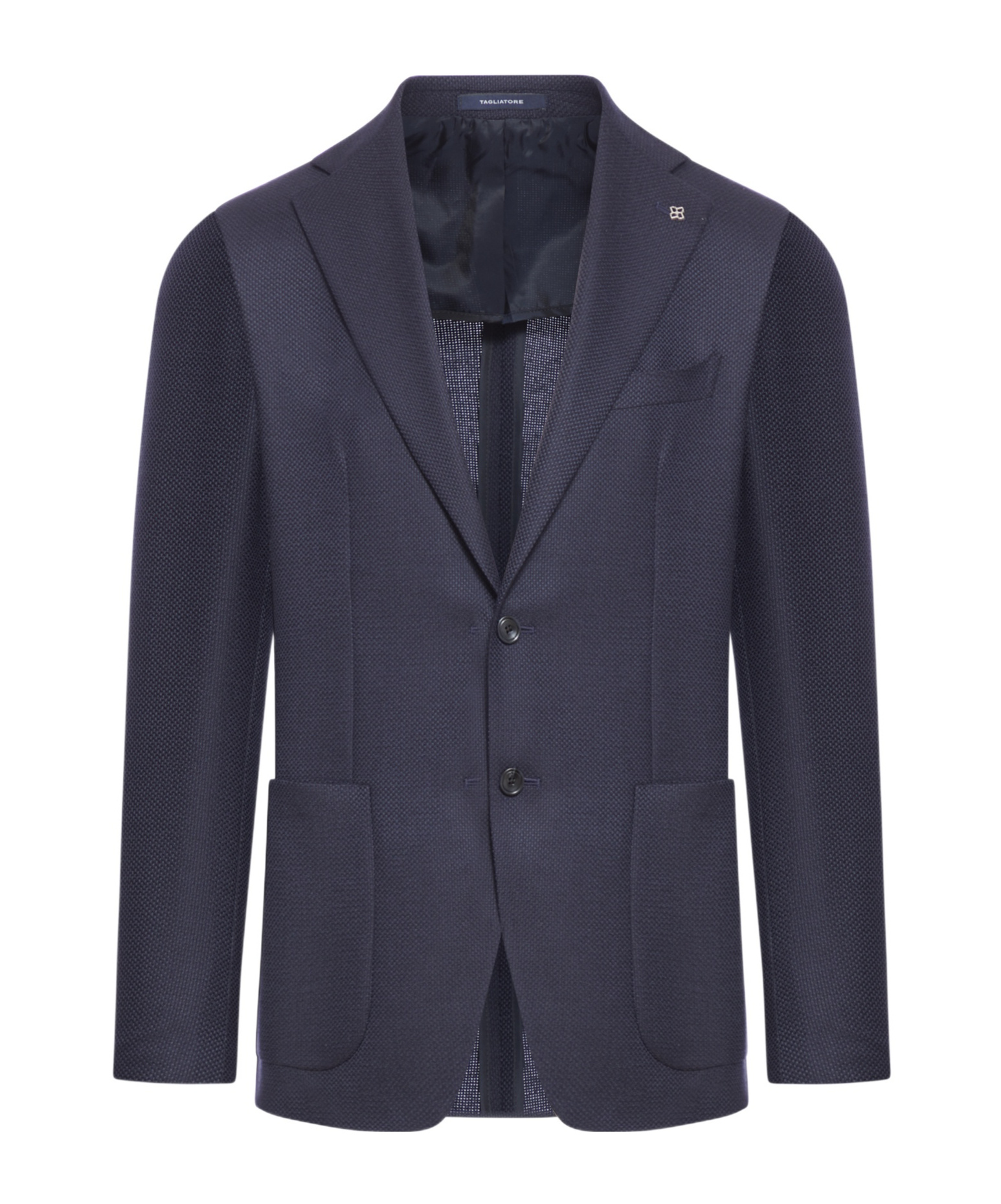 Tagliatore Pique-texture Single-breasted Blazer In Black