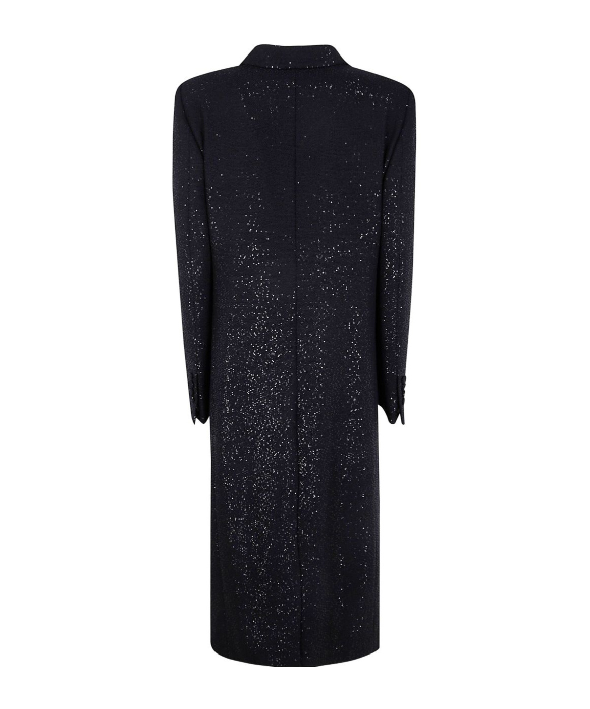 Tom Ford Sequined Wool Blend Crepe Double Breasted Coat Clothing In Black