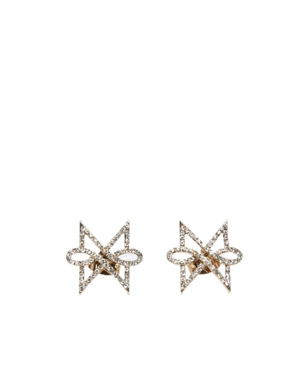 Max Mara Monogram Papillon Earrings With Crystals In Gold