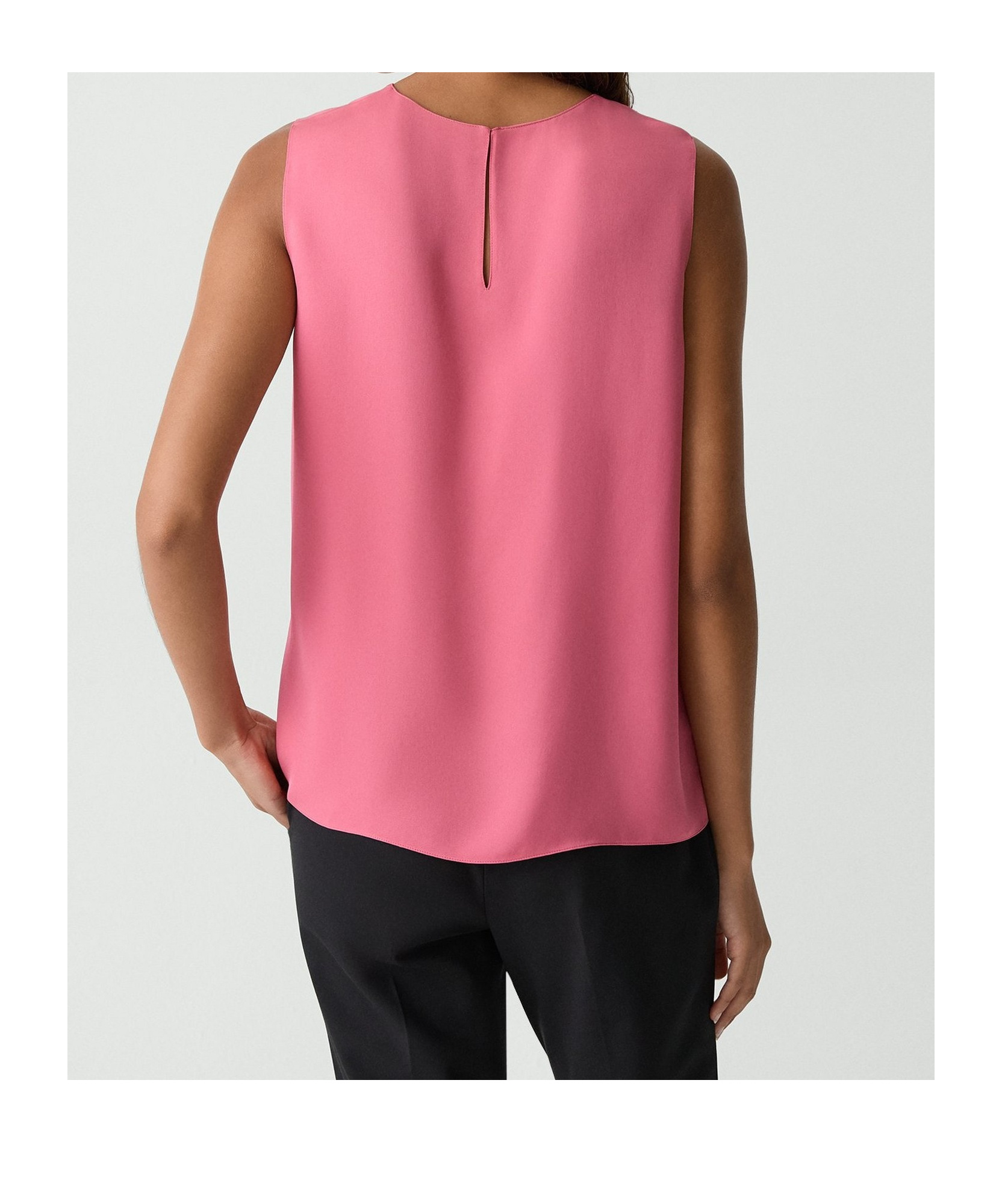 Theory Shell Top In Silk Georgette In Pink