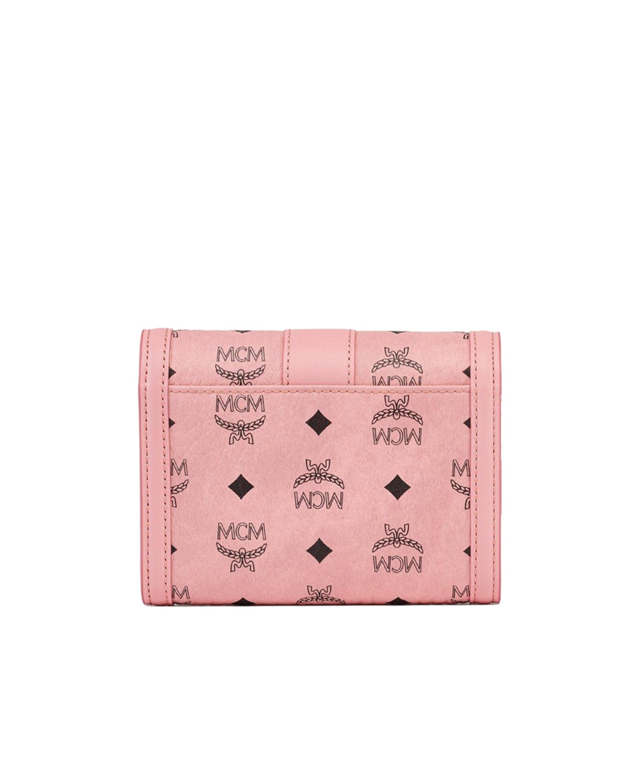 Mcm Tracy Trifold Wallet In Visetos In Pink
