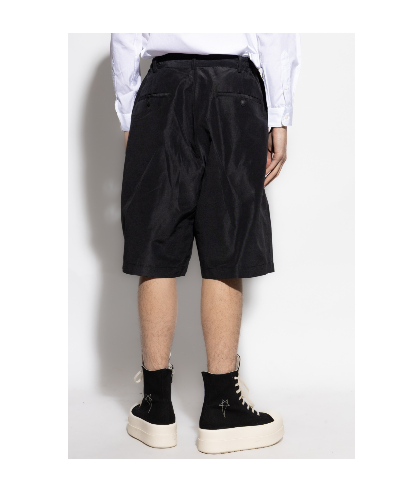 Comme Des Garçons Elastic Waist Shorts In Black
