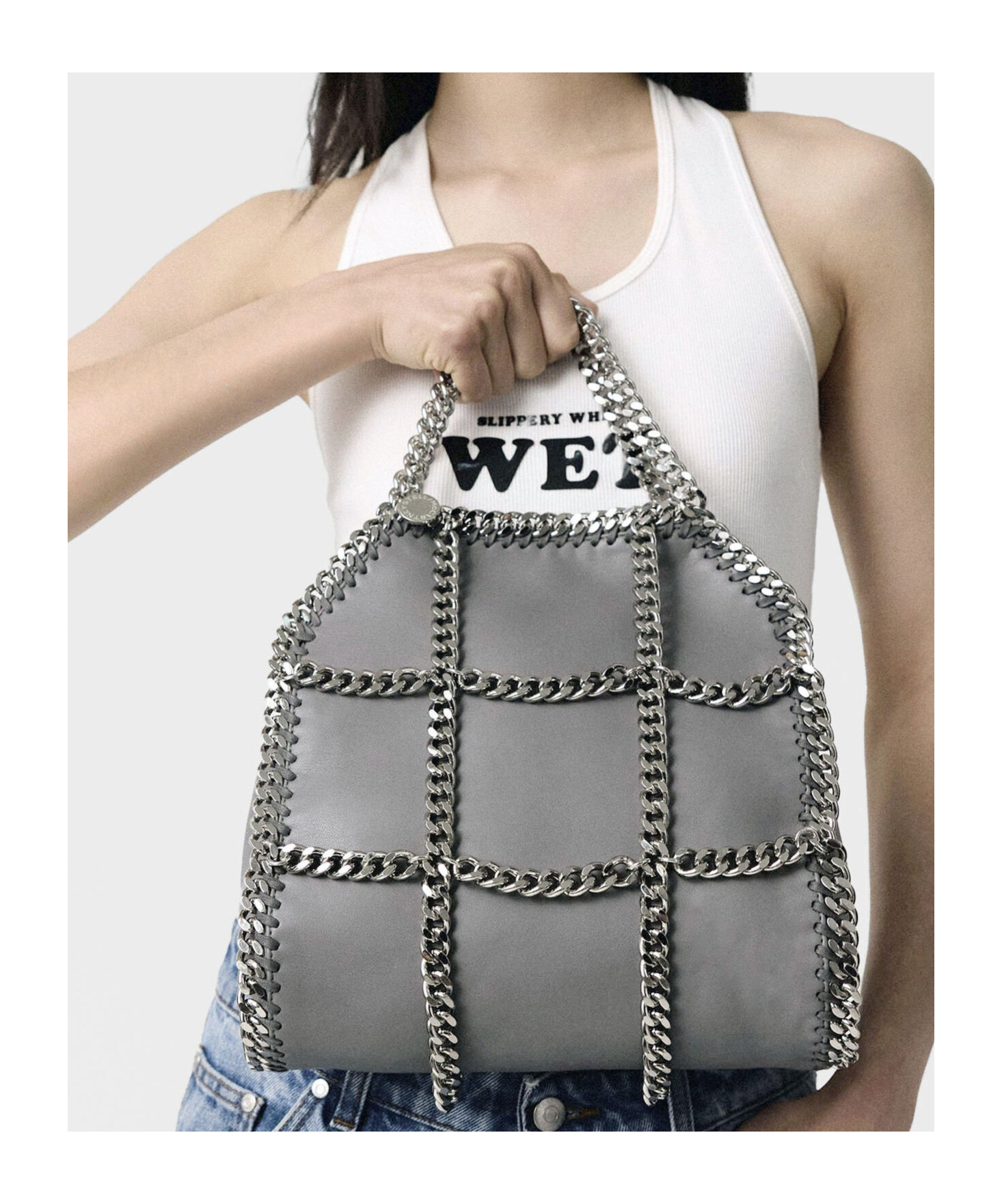 Stella Mccartney Mini Tote Bag In Gray