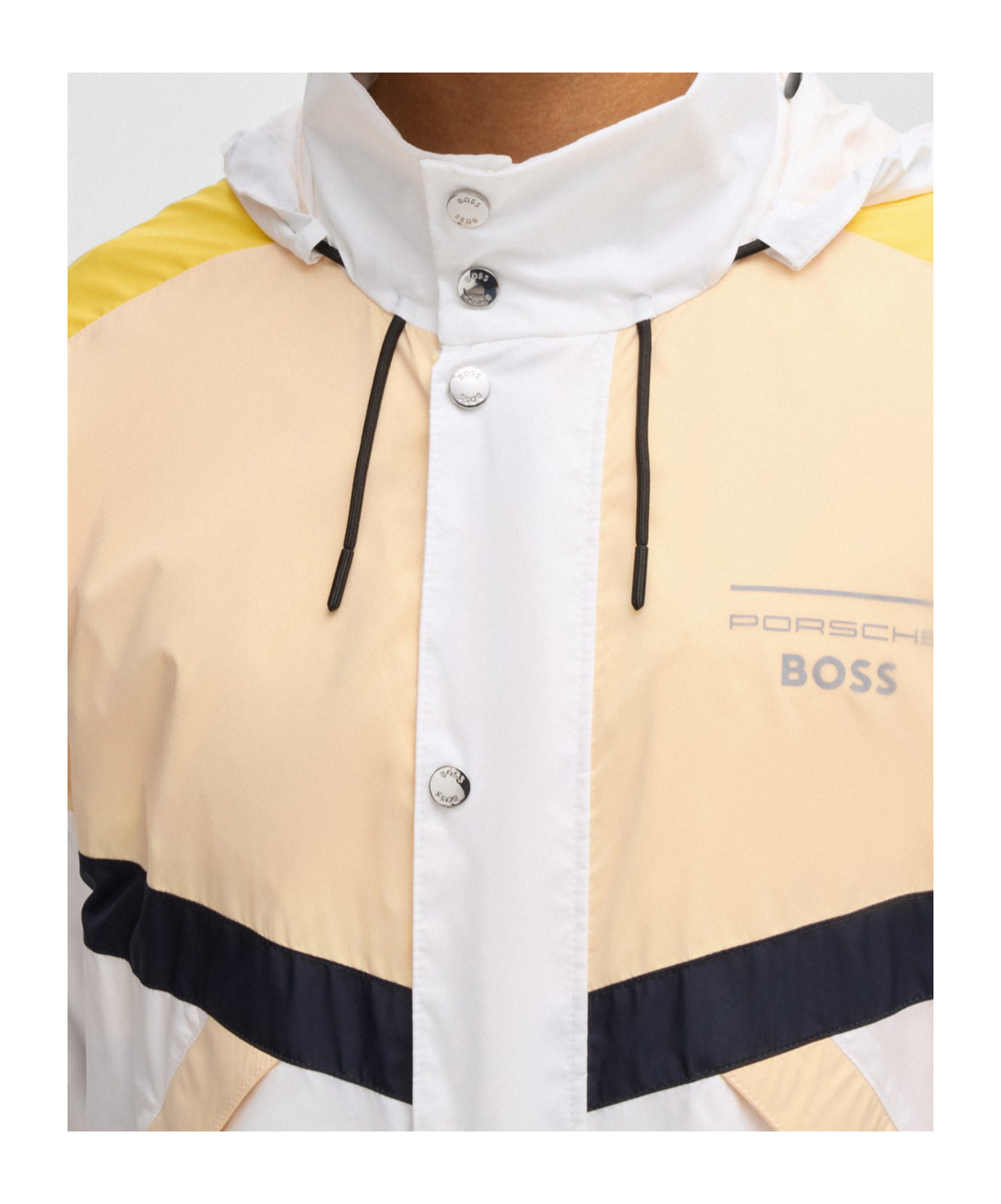 Hugo Boss Porsche X Boss Water-repellent Jacket With Colour-blocking In White