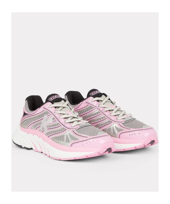 Kenzo Logo Printed Lace-up Runner Sneakers In Pink