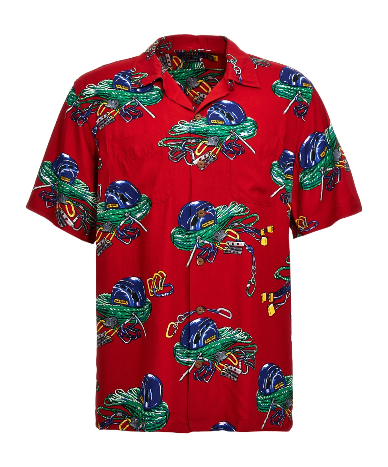 Shop Polo Ralph Lauren Climbing-print Shirt In Red