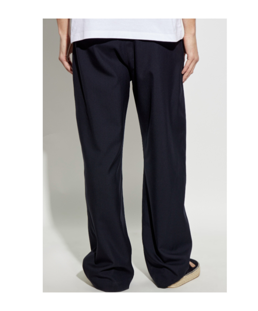 Shop Marni Virgin-wool Straight-leg Trousers In Black