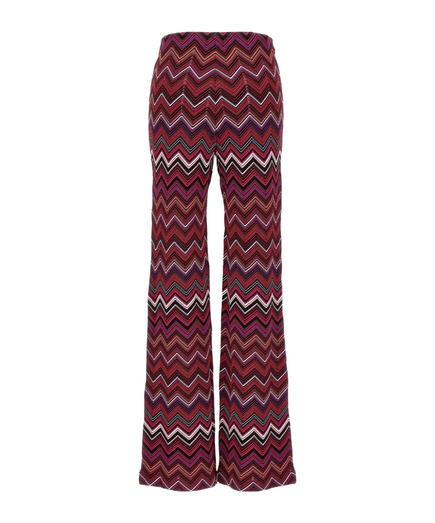 Shop Missoni Zigzag-print High-waisted Trousers In Red