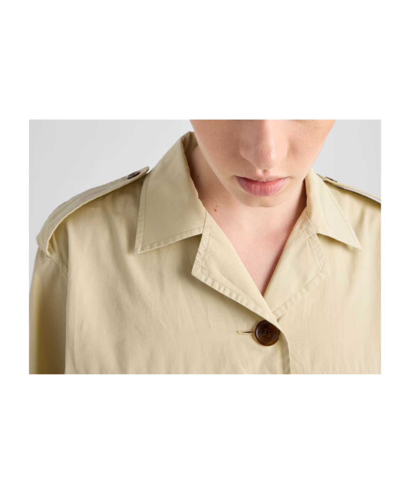 Shop Prada Poplin Shirt-dress In Natural Color