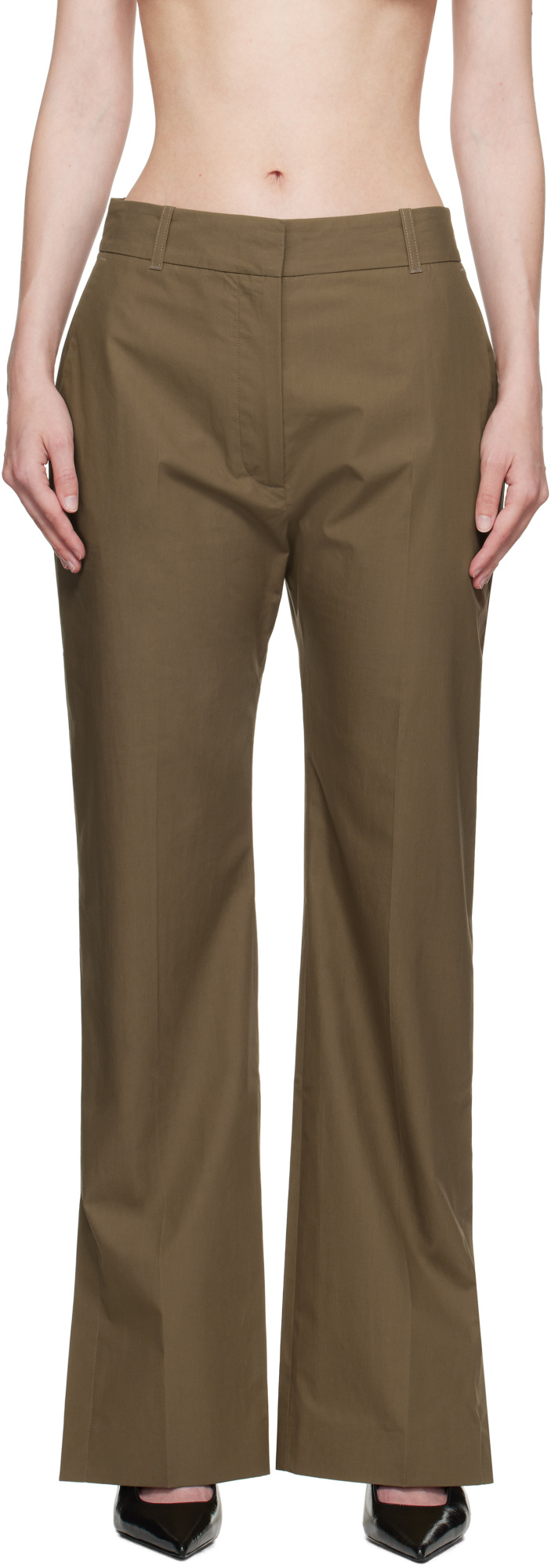 Studio Nicholson Taupe Mitra Trousers In Brown