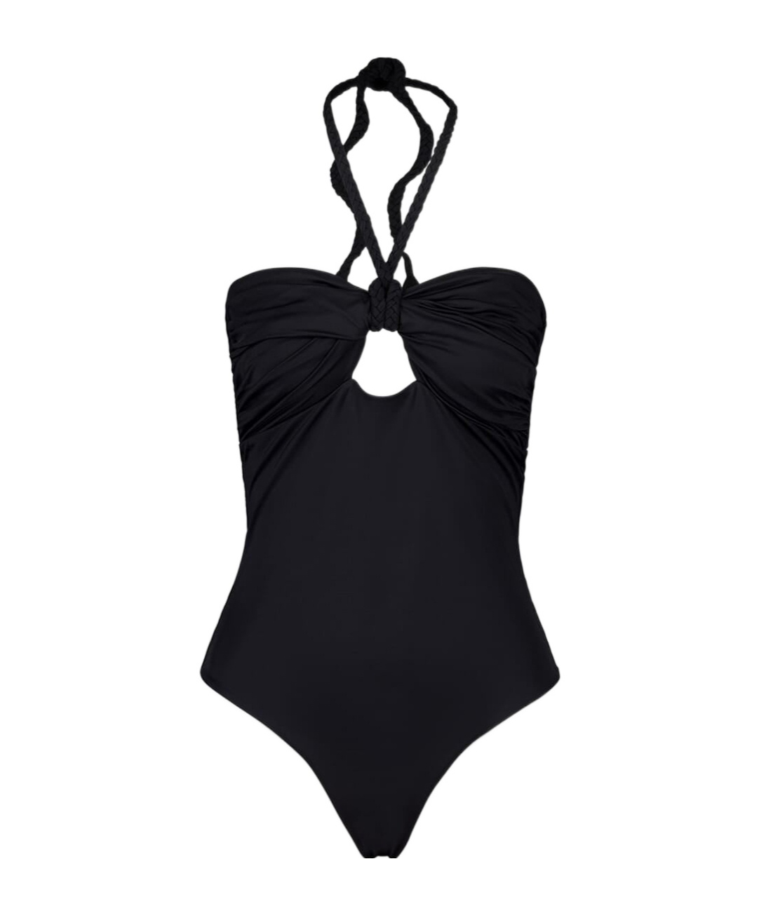 Johanna Ortiz Braided-strap Halterneck Swimsuit In Black