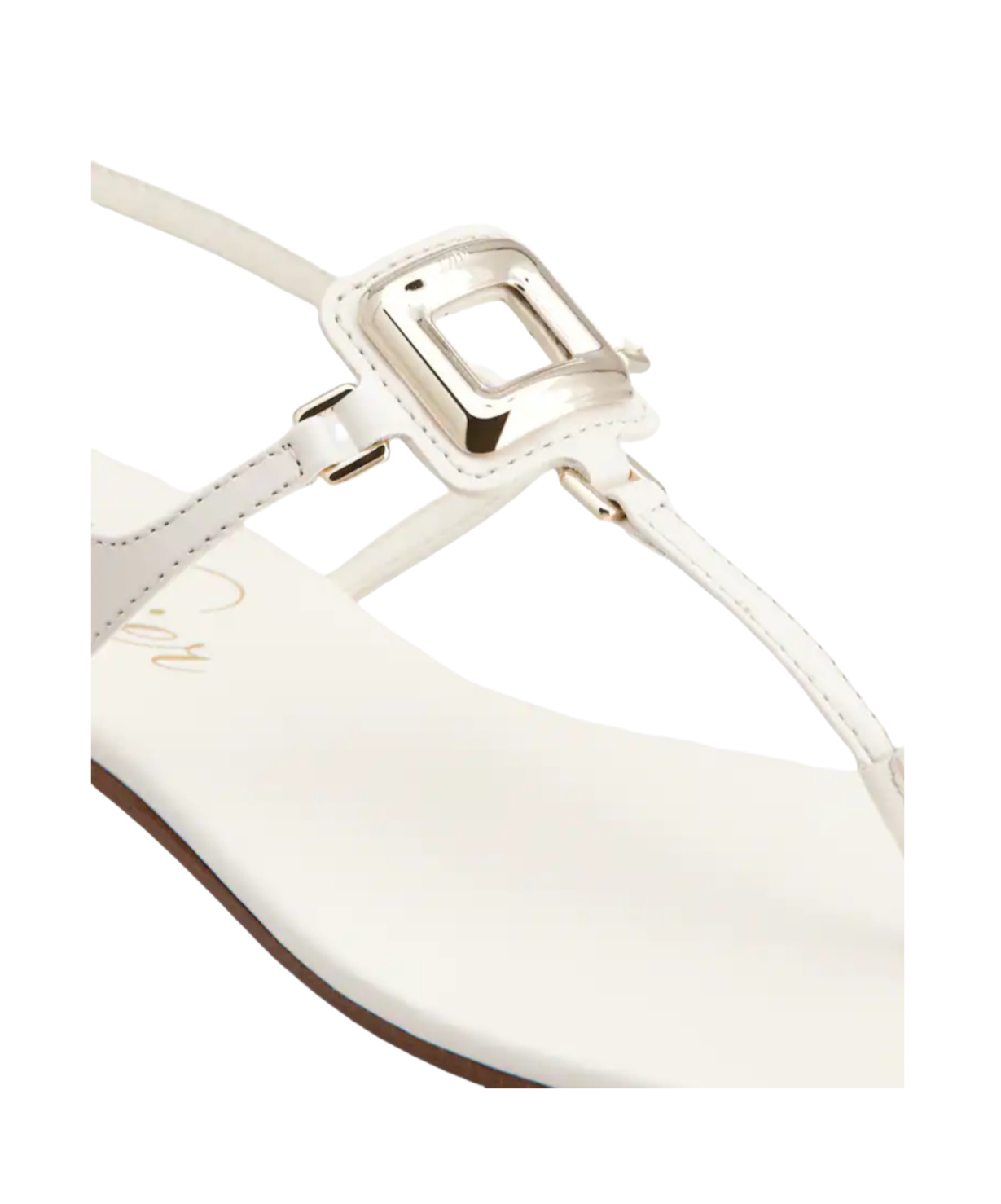 Roger Vivier Viv By The Sea Metallic T-strap Sandal In White