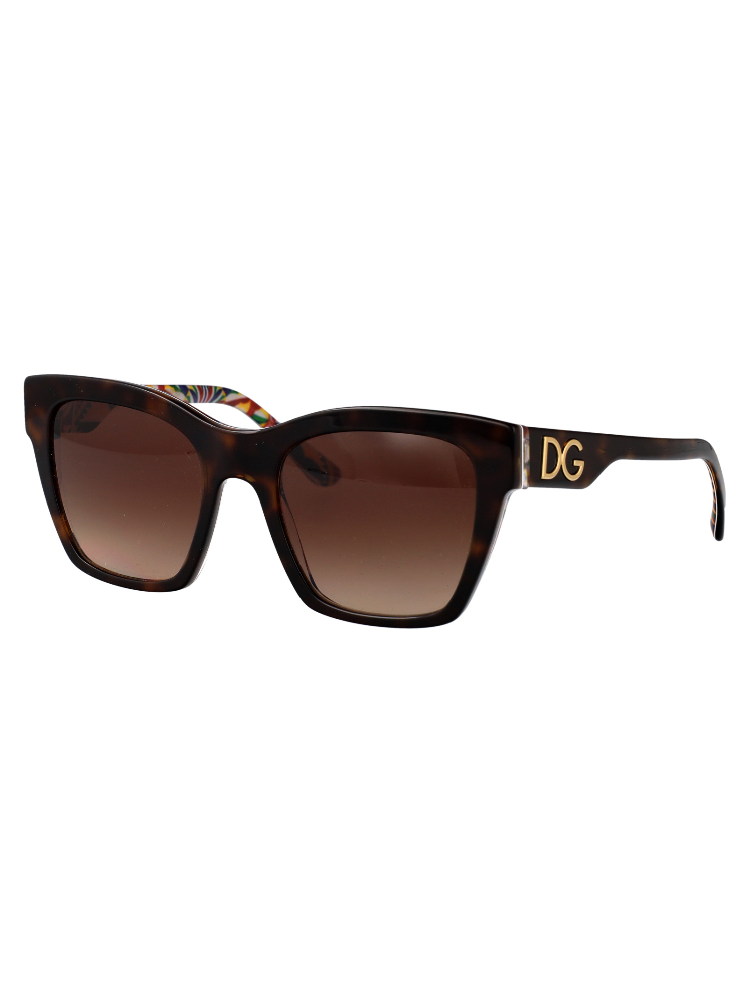 Dolce & Gabbana Print Square-frame Gradient Sunglasses