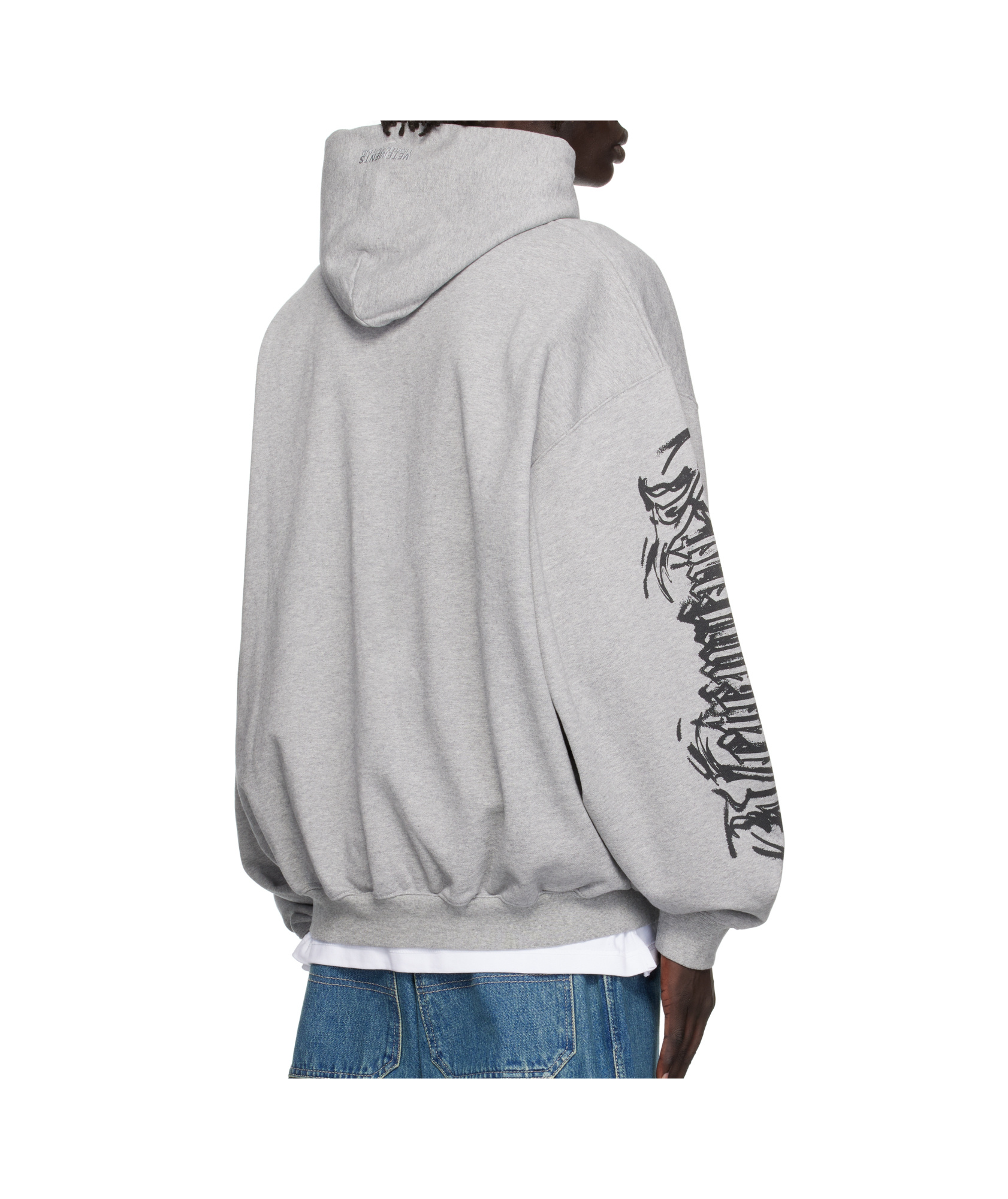 Vetements Gray Goth Oversized Hoodie In Gray