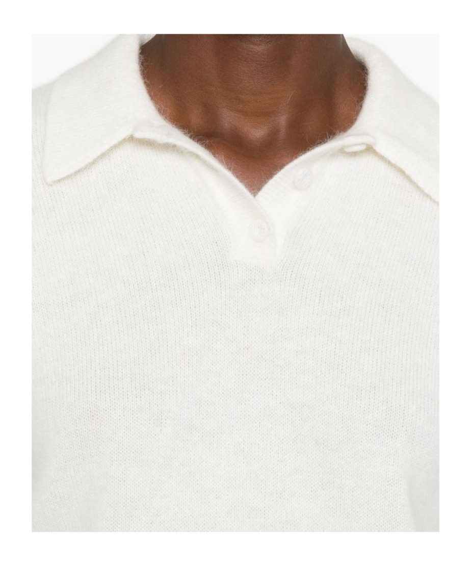 Twinset Brushed-effect Polo Top In White