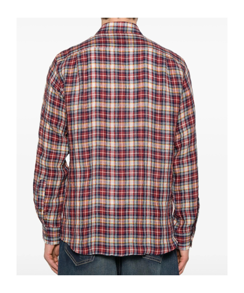 Vivienne Westwood Two Button Krall Shirt Linen Check Shirting 56 Men In Multicolor