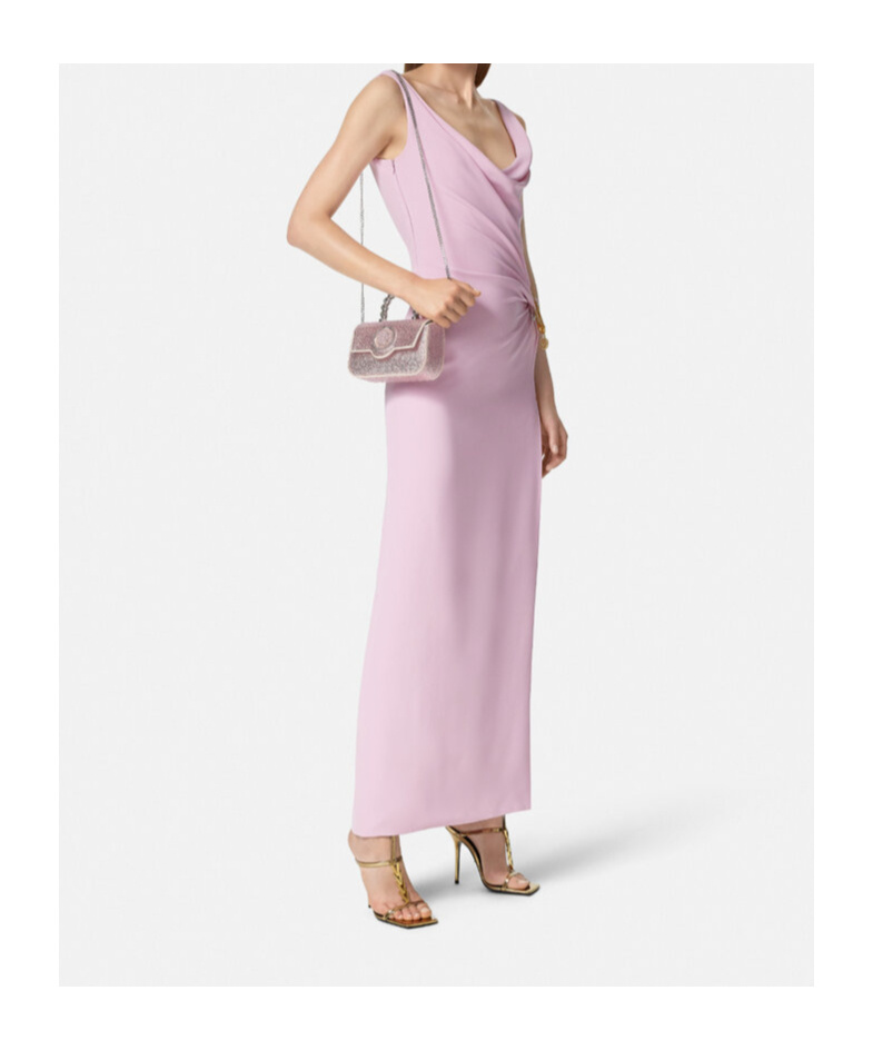 Versace Crystal La Medusa Mini Bag In Purple