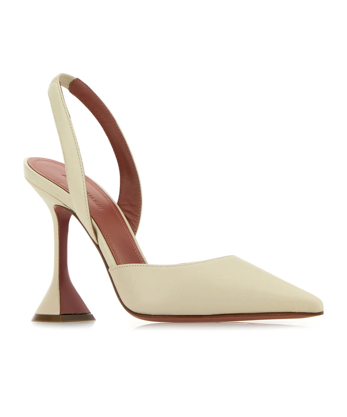 Amina Muaddi Sand Nappa Leather Holli Sling Pumps In Multi