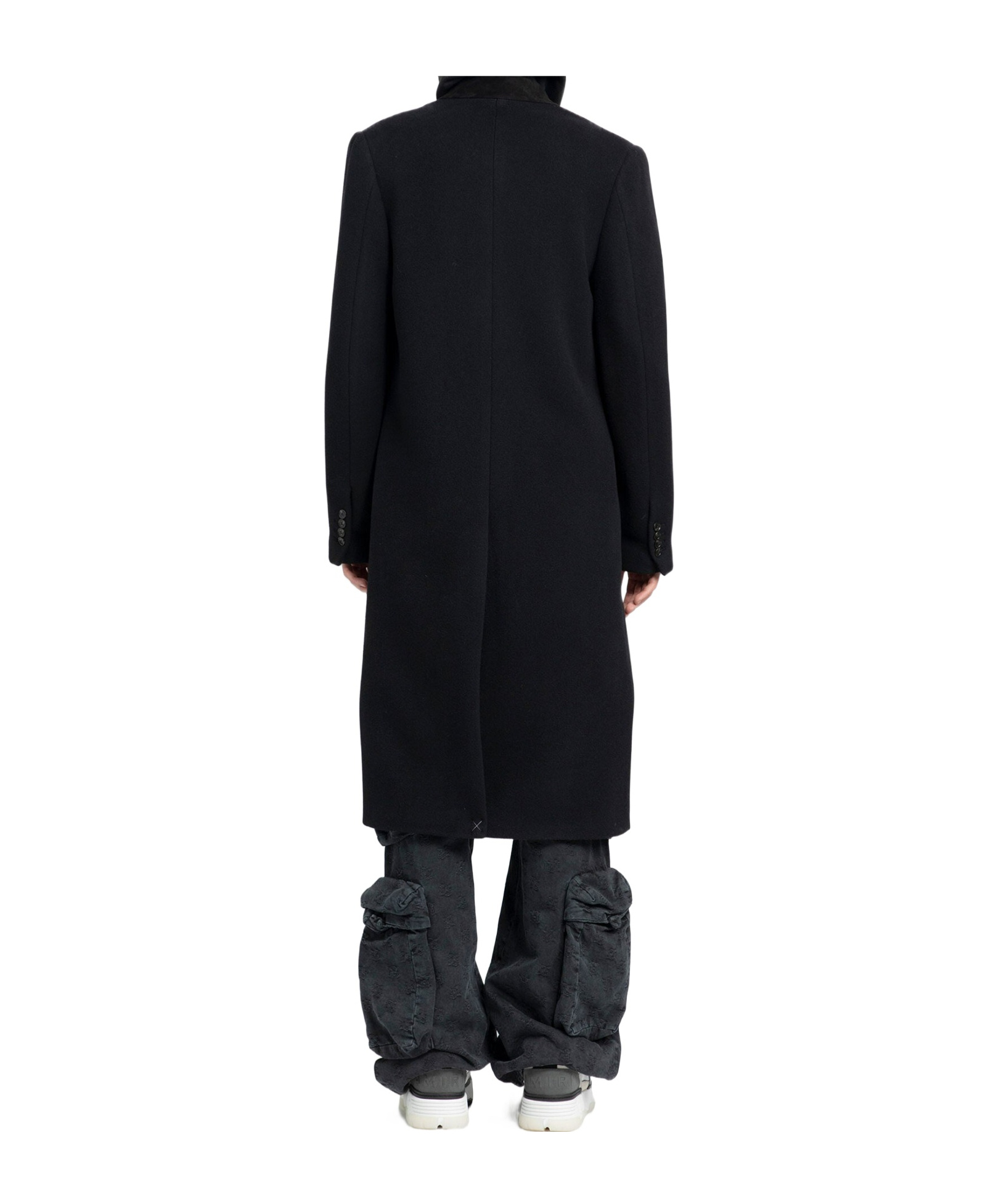 Amiri Double-breasted Long Coat In Black