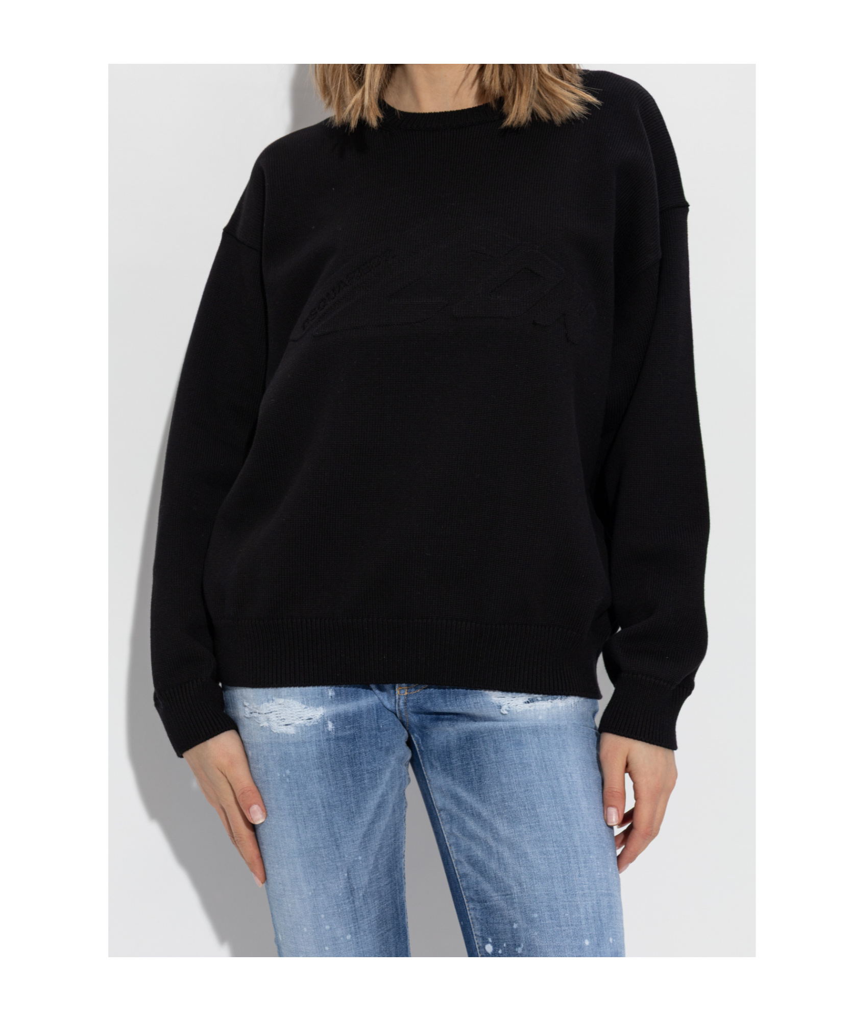 Dsquared2 Logo-embossed Sweater In Black
