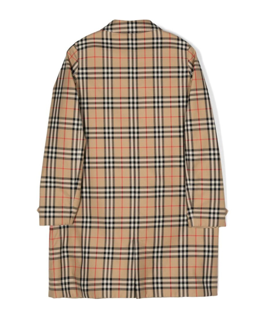 Burberry Cappotto House-check Reversibile In Nude