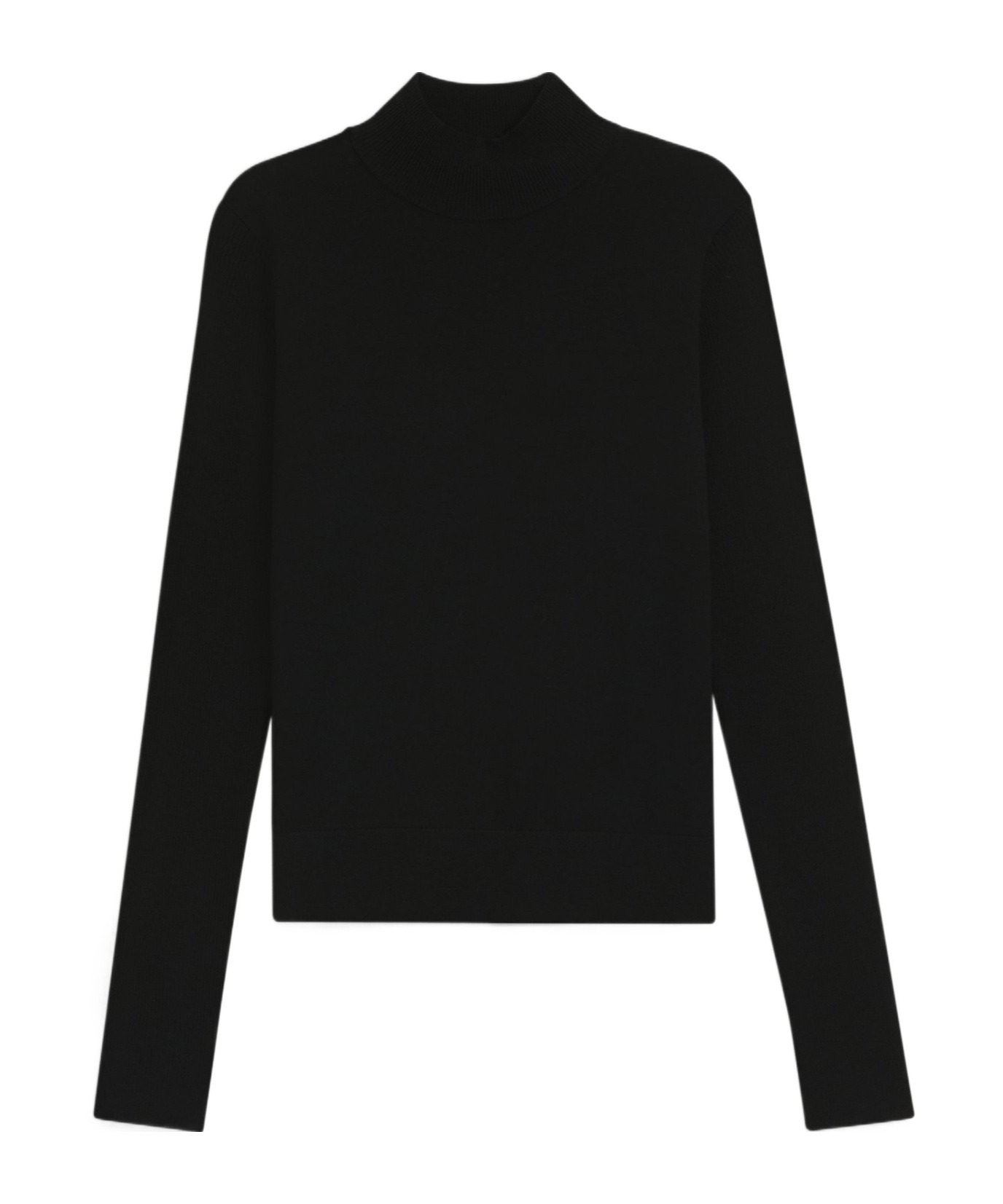 Hugo Boss Mock-neck Sweater In Merino Wool In Black