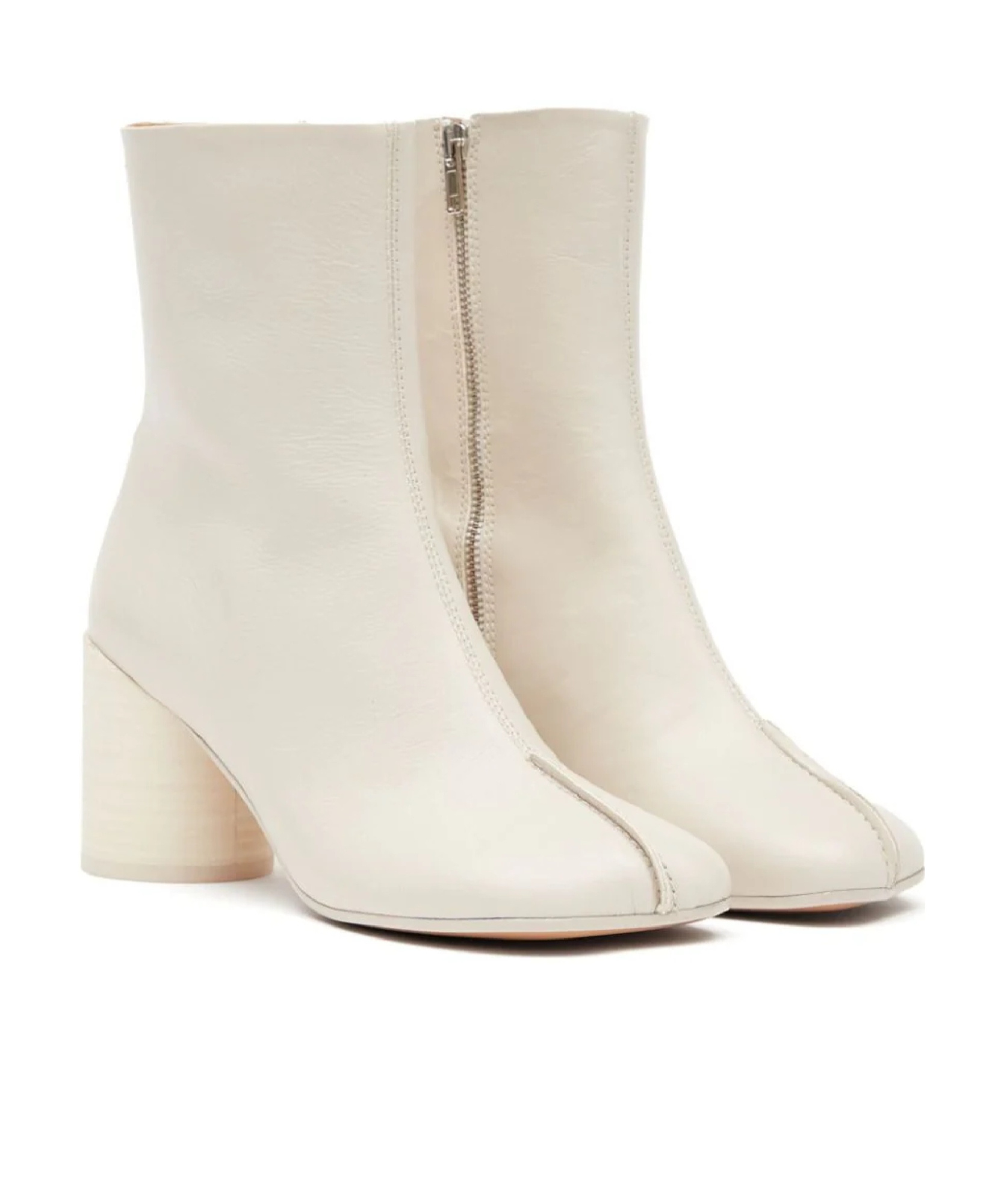 Shop Mm6 Maison Margiela Anatomic 70mm Leather Ankle Boots In White