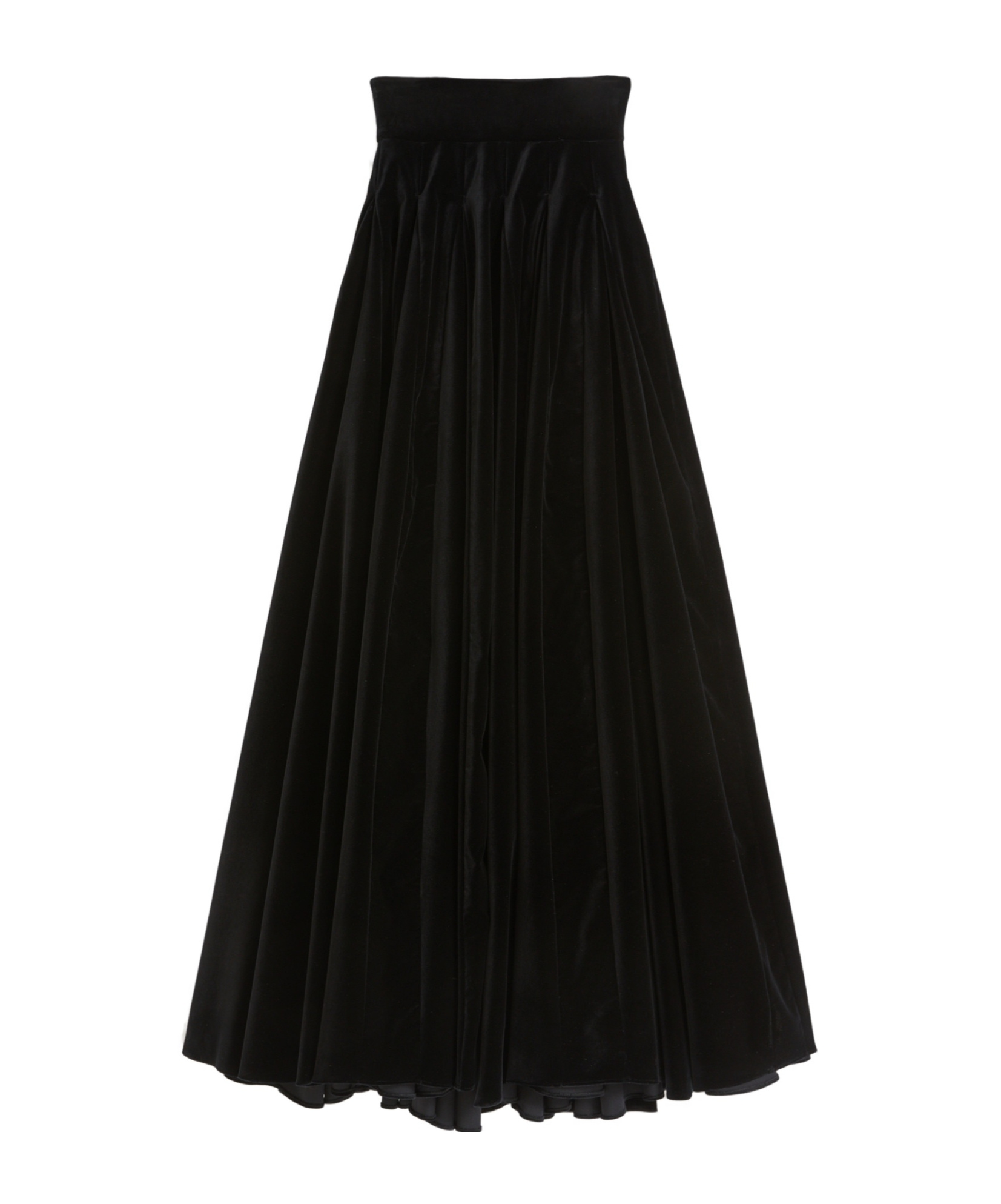 Max Mara Bartolo Pleated Velvet Skirt In Black